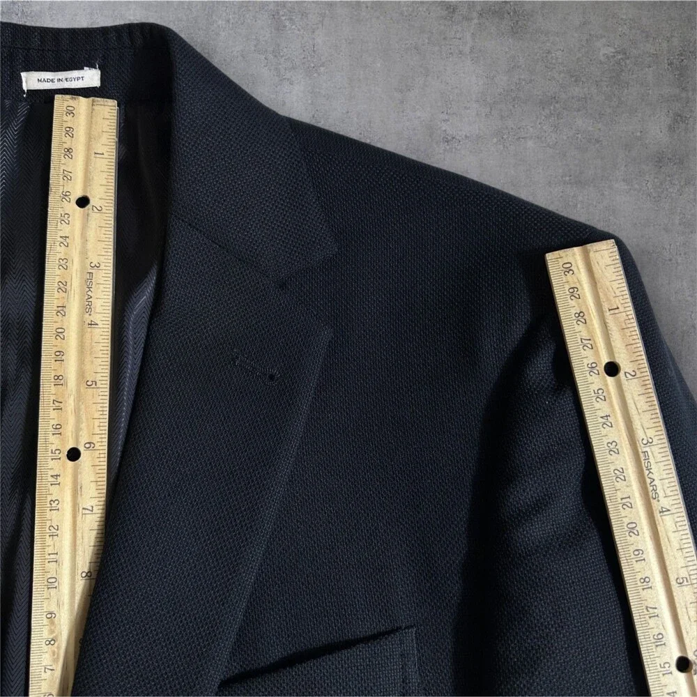 JOSEPH ABBOUD Mens Blazer Sport Coat 2-Button Suit Jacket 36R Black Italian Wool